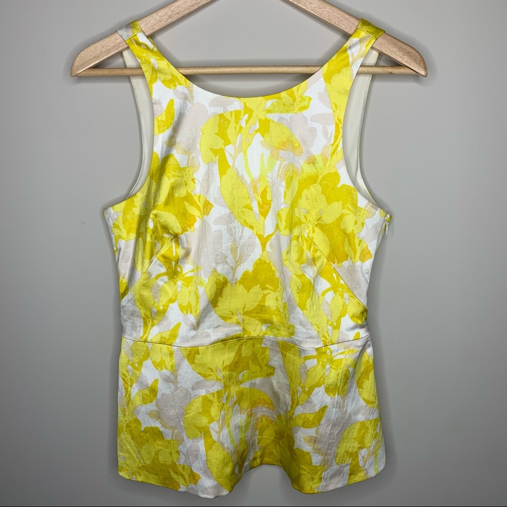 BANANA REPUBLIC Scoop Neck Floral Peplum Shell